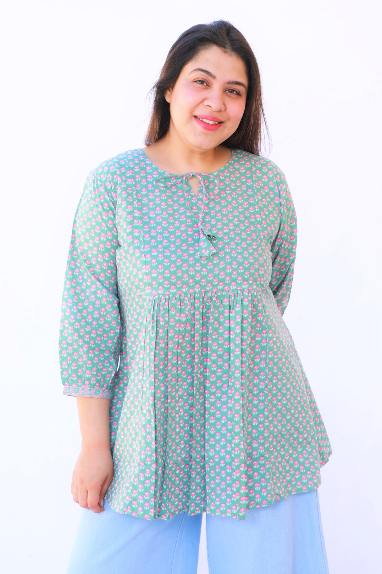 Light Mint Green Gathered Top