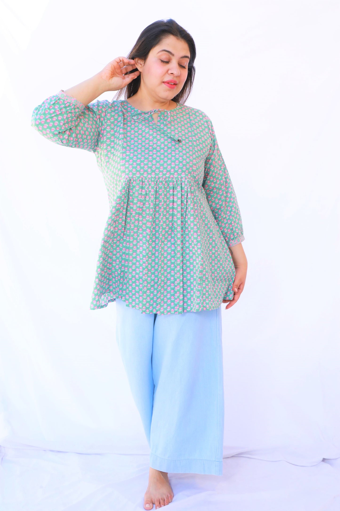 Light Mint Green Gathered Top