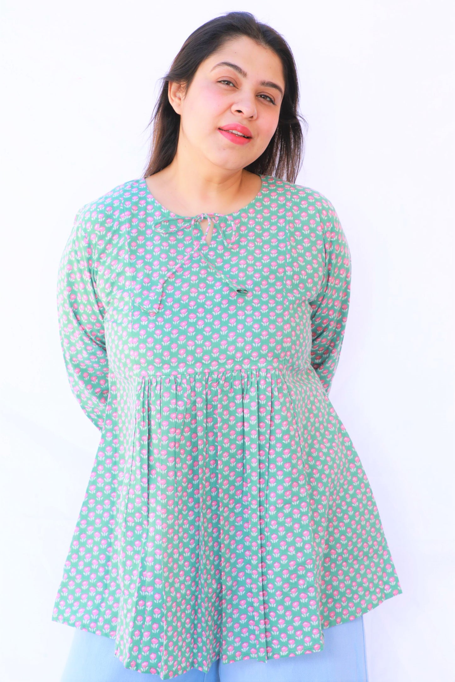 Light Mint Green Gathered Top