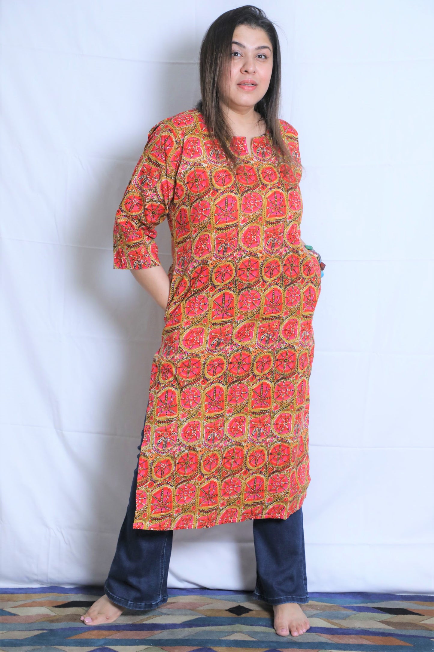 Fire Blossom Kurta