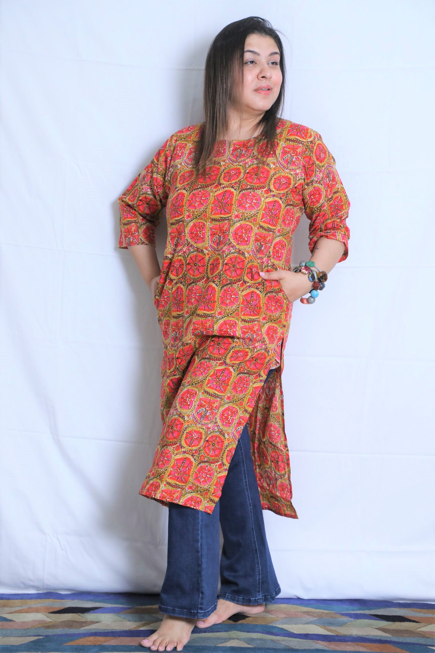 Fire Blossom Kurta