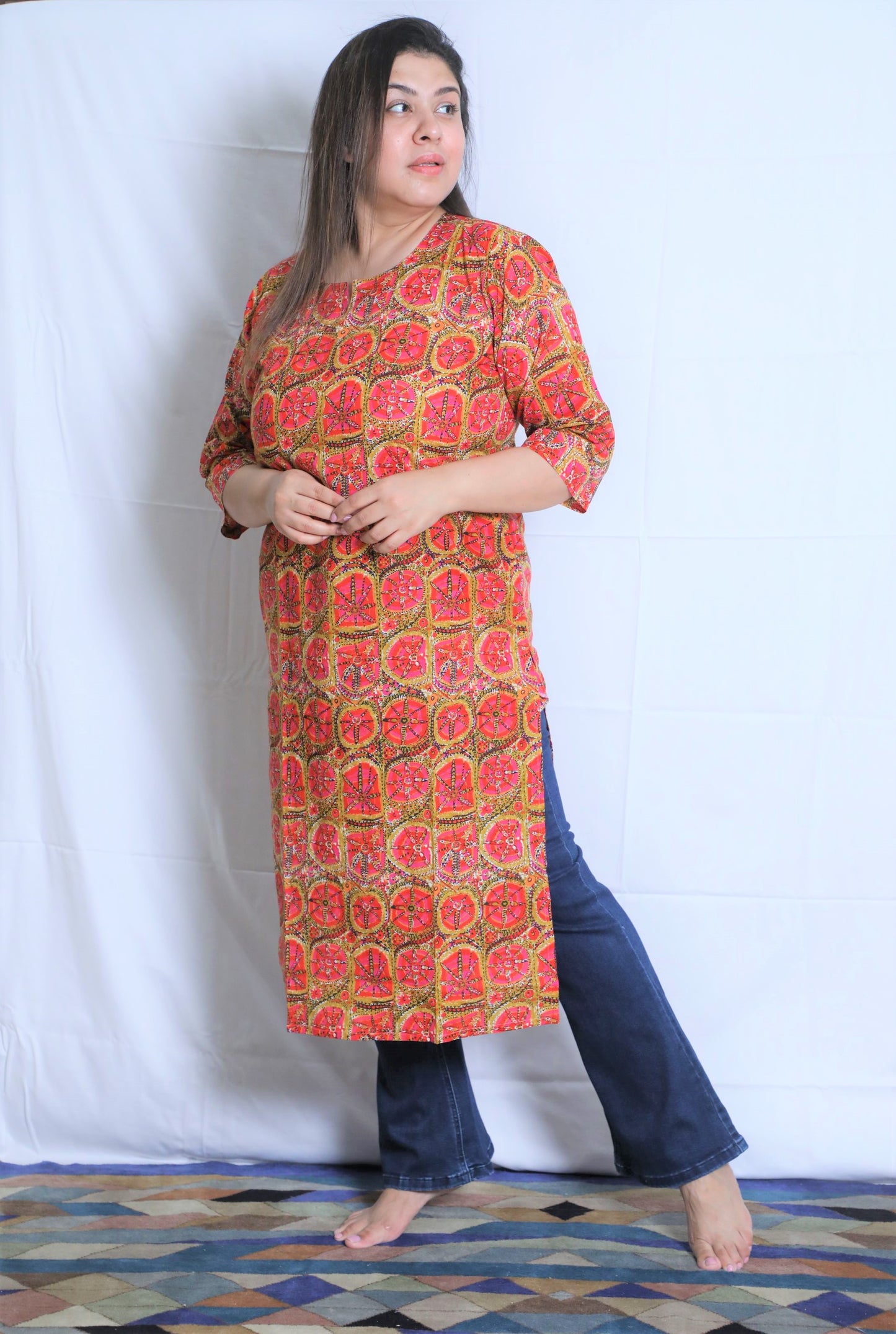 Fire Blossom Kurta
