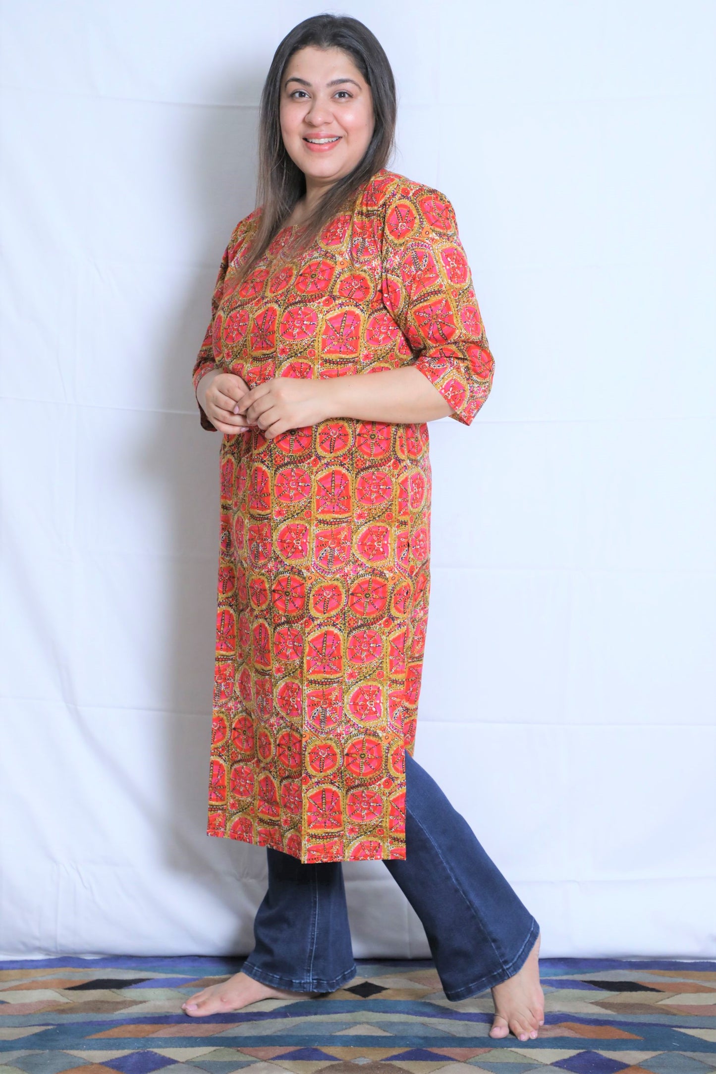 Fire Blossom Kurta