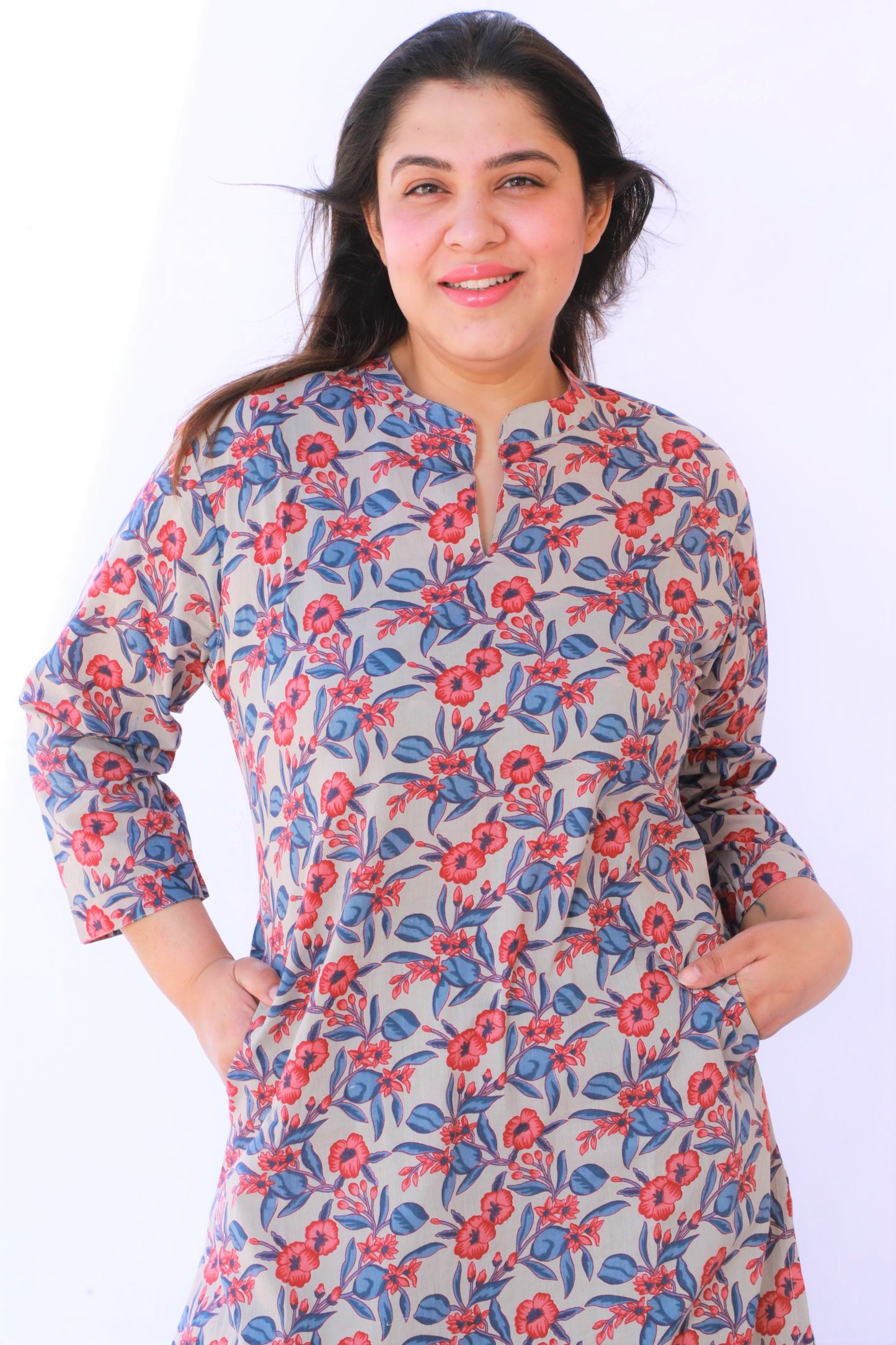 Porpoise Grey Regular Kurta