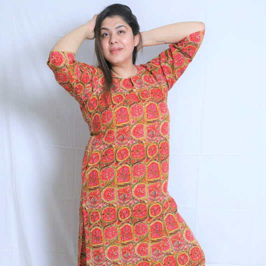 Fire Blossom Kurta