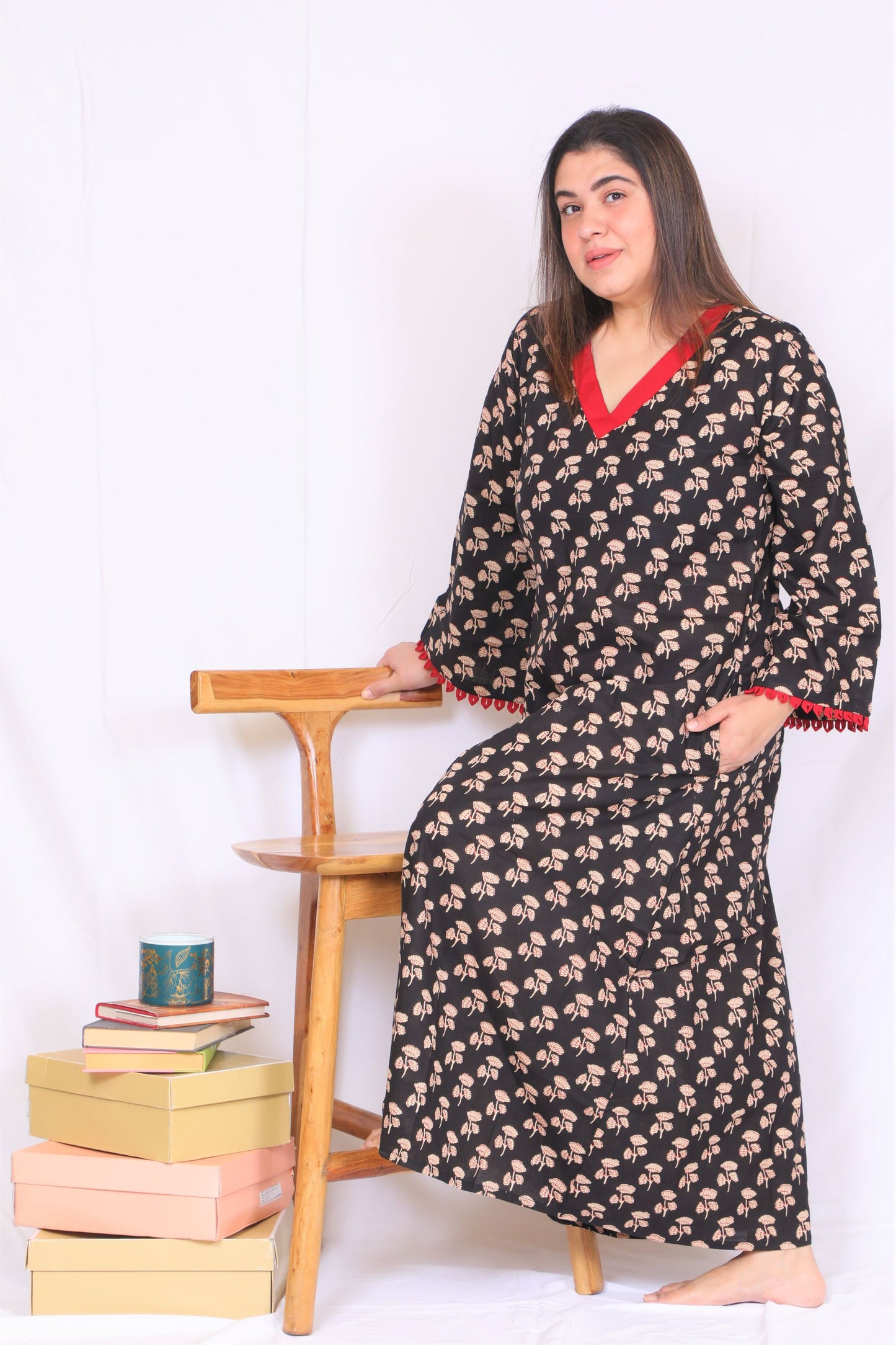 Soot Black Long Nighty