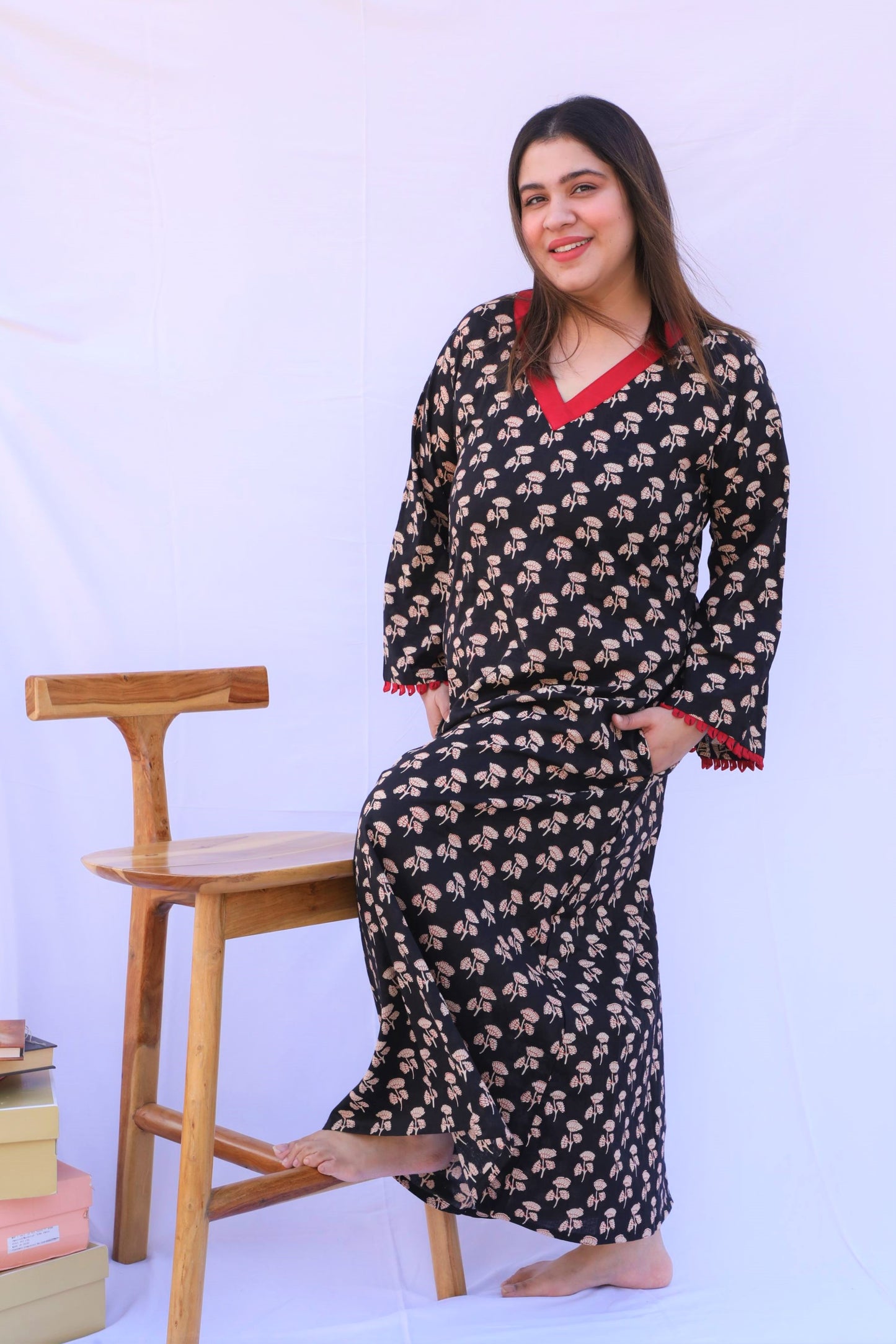Soot Black Long Nighty