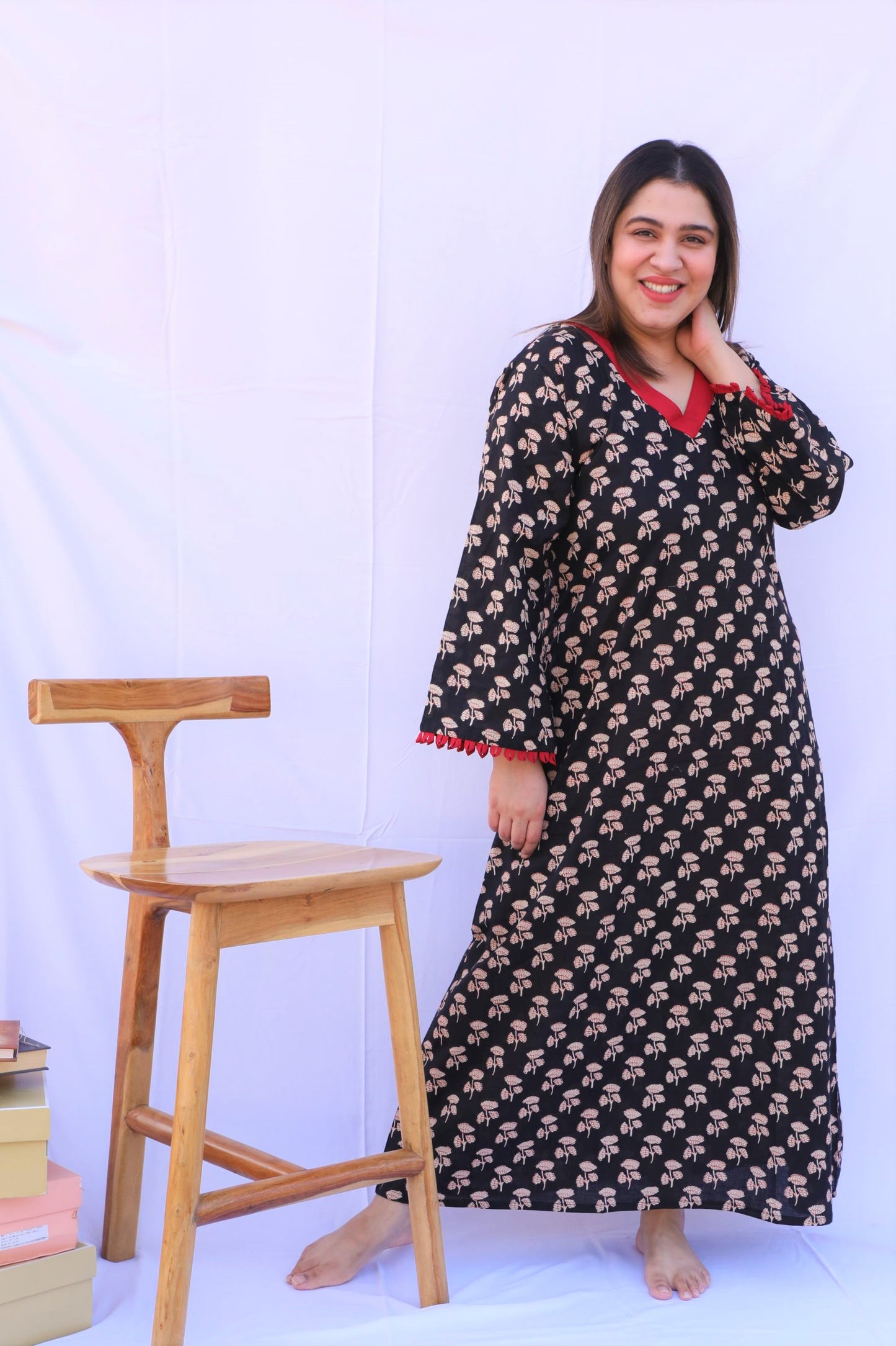 Soot Black Long Nighty