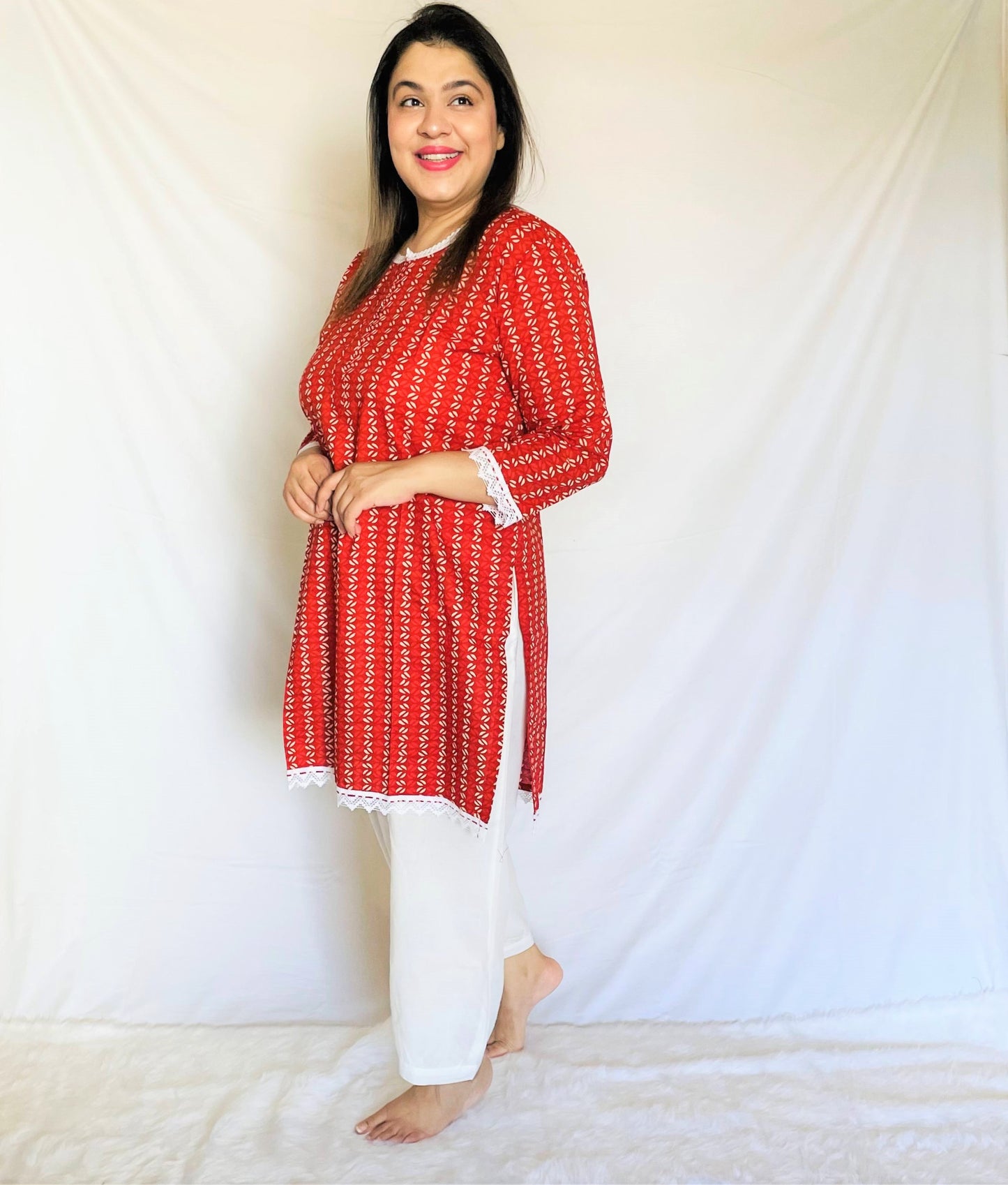 Red Kurta Pajama Set