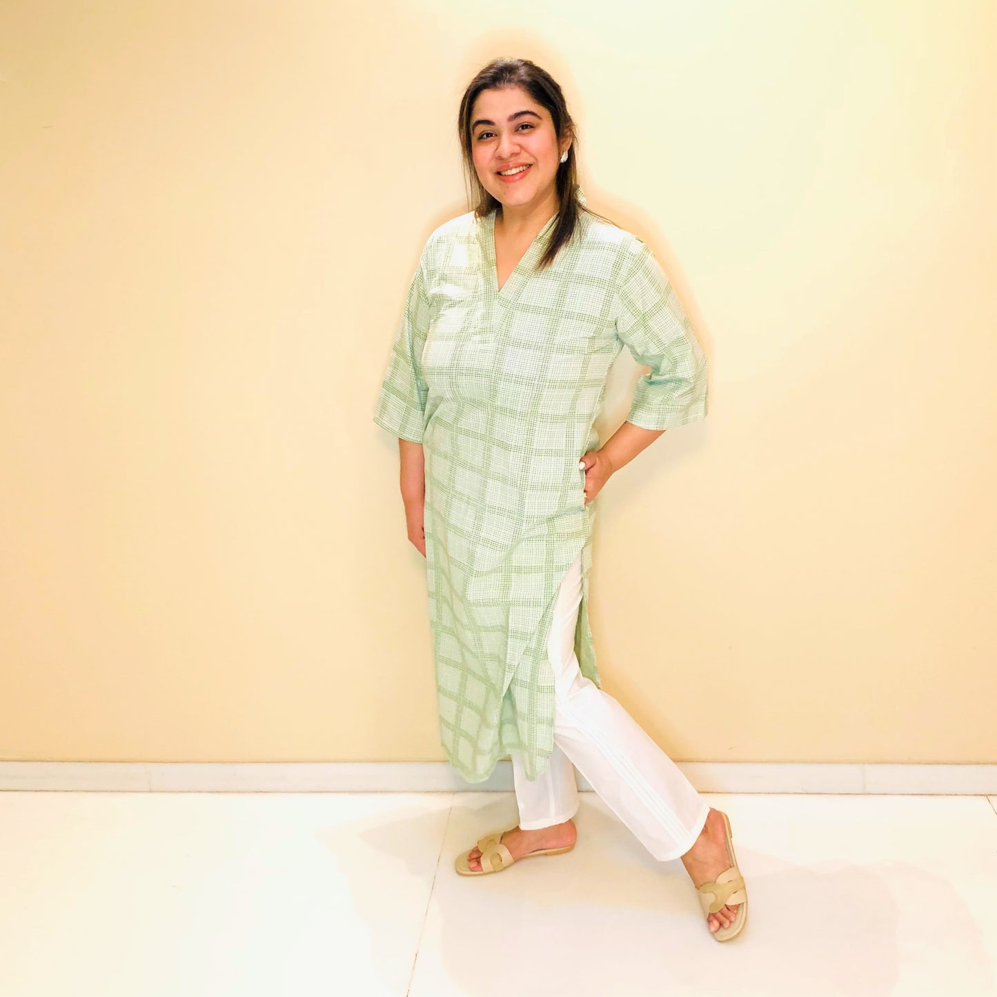 Fren Green Kurta Pajama Set