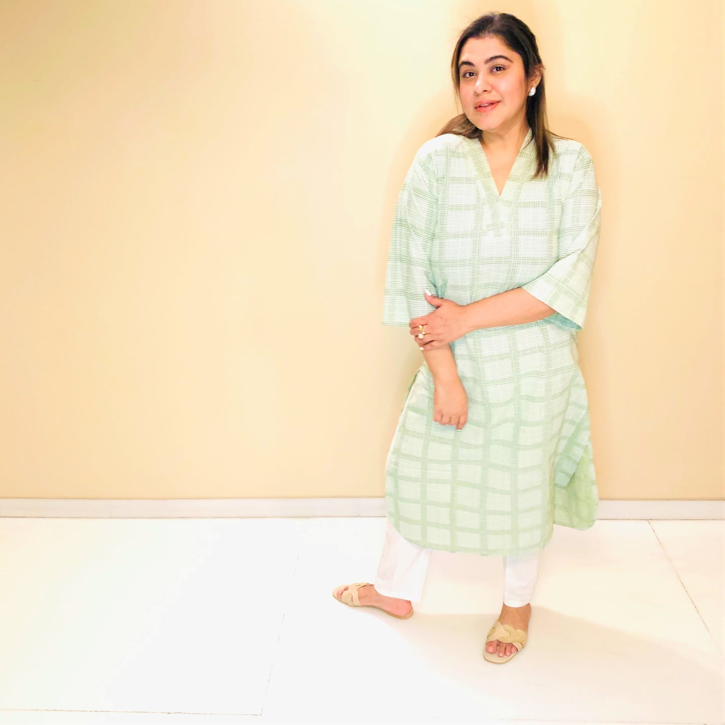 Fren Green Kurta Pajama Set