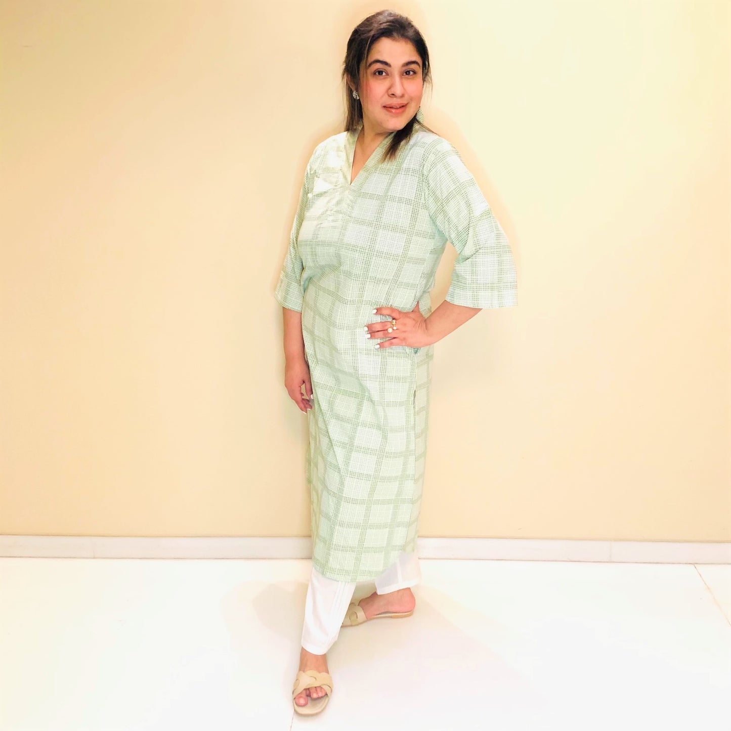 Fren Green Kurta Pajama Set
